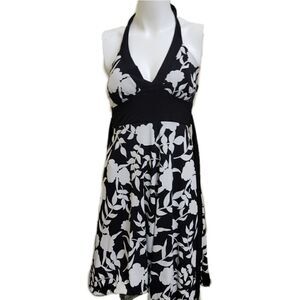 Floral retro halter top tropical dress summer slee